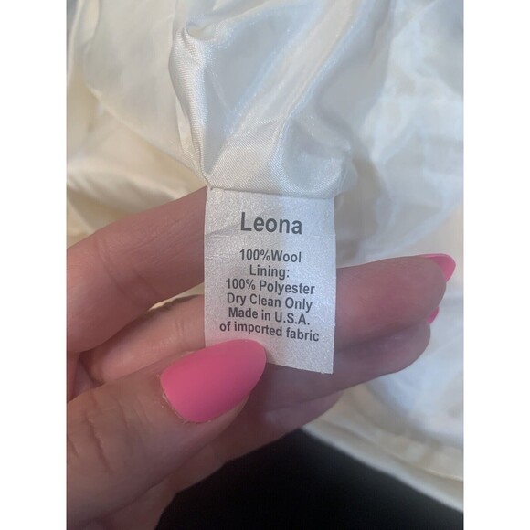 Leona by Lauren Leonard Womens Dress Size 6 Ivory Wool Gold Button Josephine New - Picture 6 of 10
